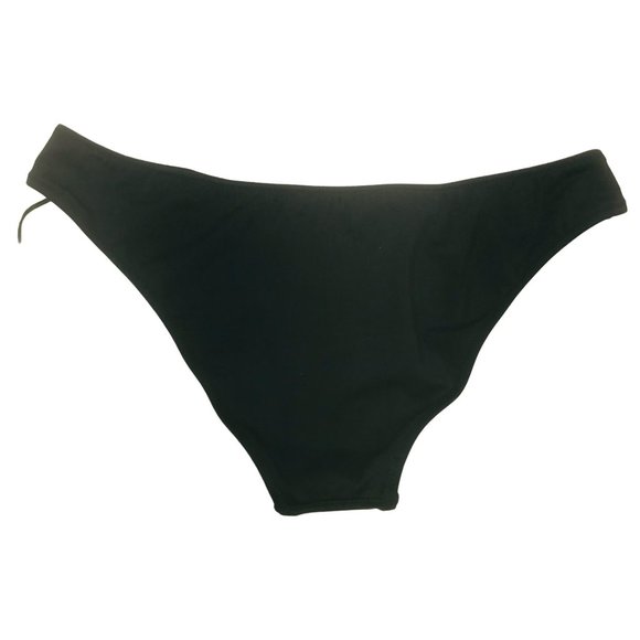 Shade And Shore Women's Sz Medium 8-10 High Leg Cheeky Bikini Swim Bottom Black - Picture 2 of 8